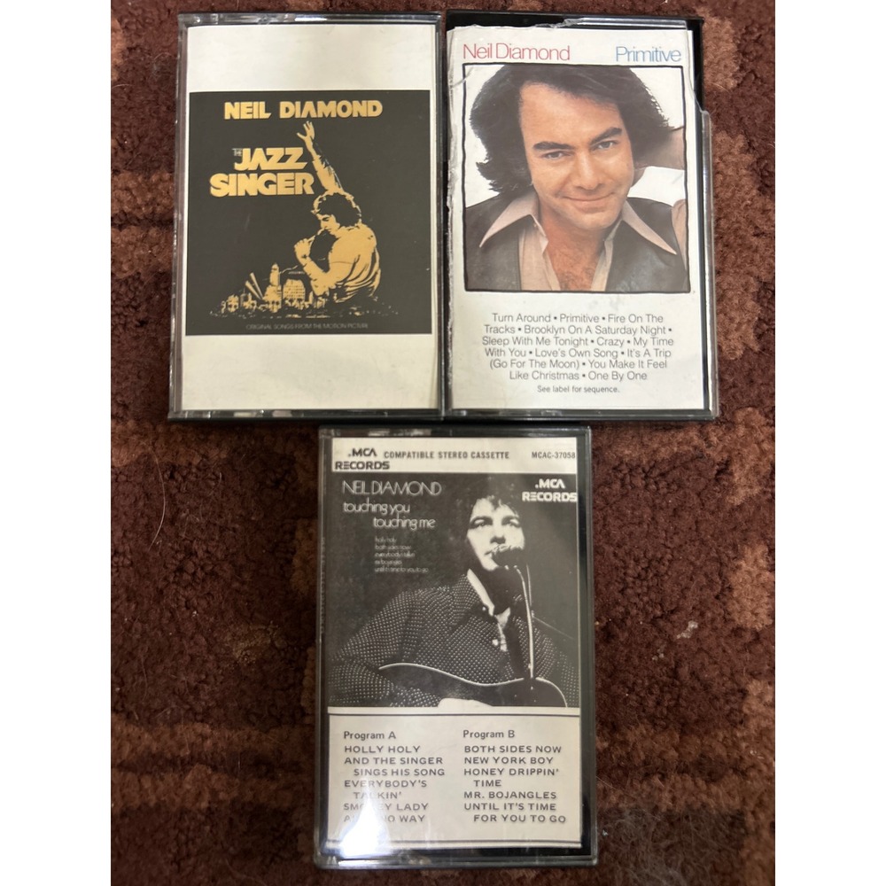 Neil Diamond Cassette Lot The Jazz Singer Primitive‎ Touching You Touching Me
